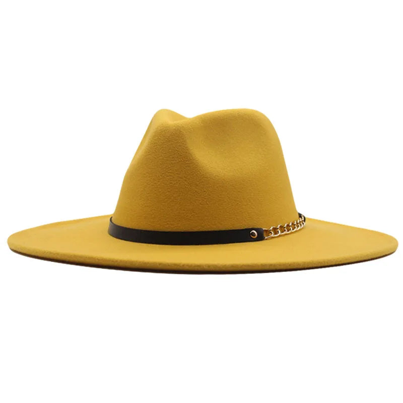 Custom Ribbon Felt Wiede Brim Wool Hats Men Panama Fedora Hat for Wholesale