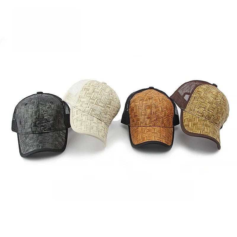 New Summer Men's and Women's Hard Top Baseball Cap with Custom logo Printing. Sun protection Straw peak Hat