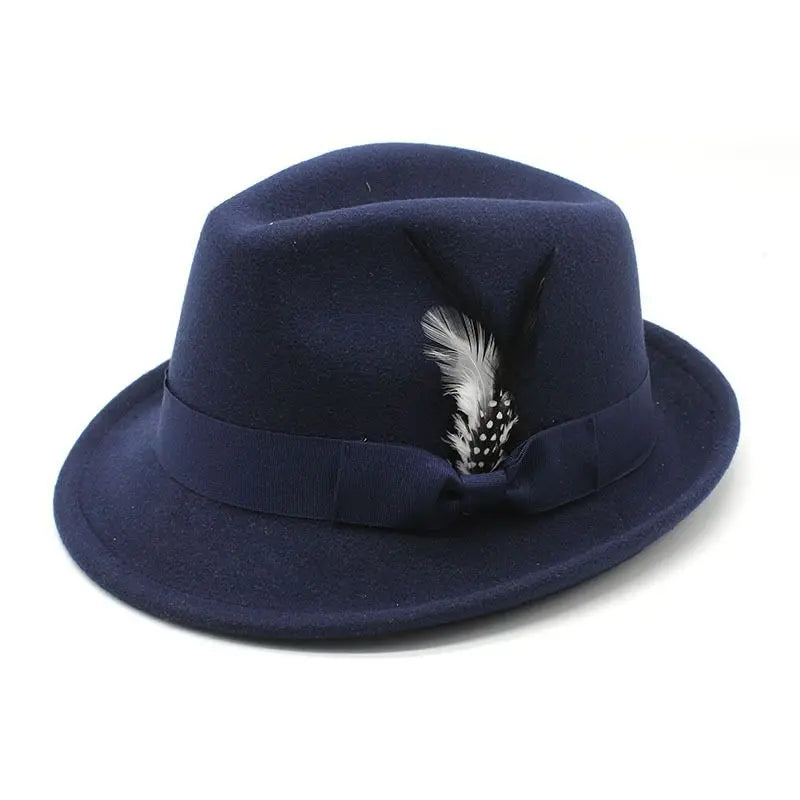 Wholesale Gentleman Trendy Fedora Hat Vintage Jazz Wide Brim Felt Hat Ribbon Business Casual Summer Adults' Wool Straw Panama